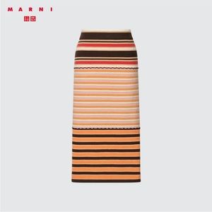 Merino Blend Striped Knitted Skirt (MARNI)